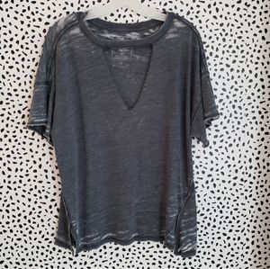 Free People Jordan Cut Out V-Neck Tee
